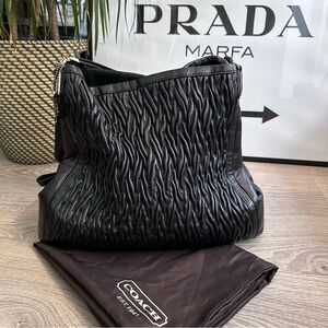 [PZ033] COACH MADISON PHEOBE TWISTED LEATHER SHOULDER BAG IN BLACK